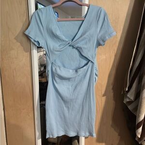 SHEIN Light Blue Cutout Dress